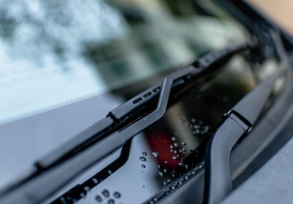 close-up of a car's wipers