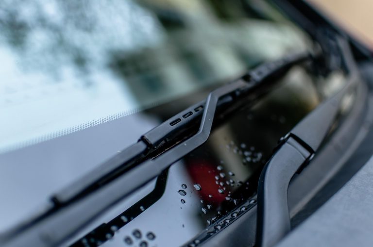 close-up of a car's wipers